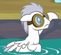 White pegasus stallion in reservoir S2E22