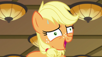 Applejack laughing while derp-eyed S6E23