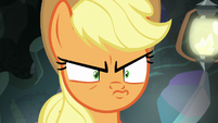 Applejack with a very angry scowl S9E19