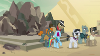 Dr. Caballeron and henchponies drag Rainbow away S7E18