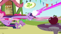 Pinkie Pie crashing into Twilight S3E3