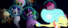 Princess Skystar pulls Twilight by the hoof MLPTM