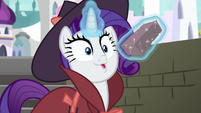 Rarity successfully pulls out a brick S9E4