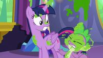 Spike gets splattered with more mashed peas S7E3