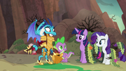 Spike and friends meet Princess Ember.