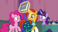 Sunburst appears between Pinkie and Twilight S9E16