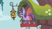 Twilight smiling at Fluttershy S1E07