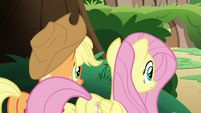 AJ and Fluttershy observing the Kirin S8E23