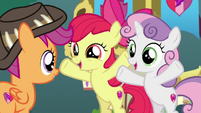 Apple Bloom and Sweetie -you get to stay here!- S9E12