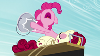 Pinkie hits the bucket to wake up Cherry S5E11