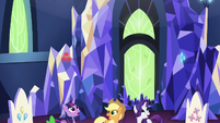 Applejack and Rarity's cutie marks float upward S5E16