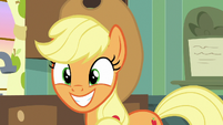 Applejack grinning with anticipation S9E10