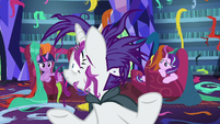 Rarity looking behind at Twilight Sparkle S7E19