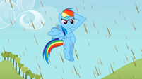 Rainbow Dash gets the task of combining the clouds together