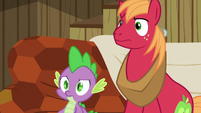 Spike and Big Mac stare blankly at Discord S6E17