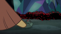 Spindle crawls onto Yona's hoof S8E22