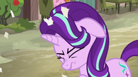 Starlight Glimmer rained on by shreds of paper S6E25