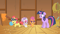 Sweetie Belle, running to her sister.