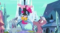 Pinkie Pie hanging on upside down S3E1