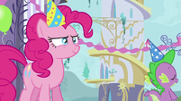 Pinkie being sly and Spike walking off S5E12