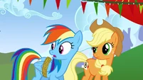 The look of surprise on Dash's face that Twilight is serious...
