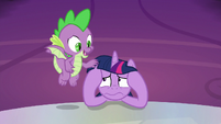 Spike calming down Twilight Sparkle S9E13