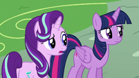 Starlight and Twilight offended by Ember's words S7E15