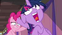 Twilight Sparkle shouting "bananas!" S9E16