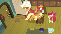 AJ and Big Mac dig hole under floorboards S7E13