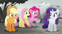 Pinkie holding portable karaoke machine MLPRR