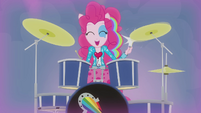 Pinkie rocking out on drums EG2