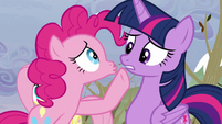 Pinkie shushes Twilight S5E5