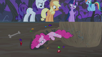 Who knew Pinkie Pie could use her mane as a drill? Well, she's Pinkie Pie. What did you expect?