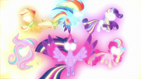 Rainbow Power Mane Six's eyes glow white S5E13