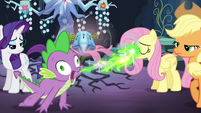 Spike belches a plume of fire S4E25