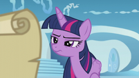 Twilight studies the magic scroll S5E25