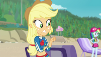 Applejack adds "...ie" to her sentence EGFF