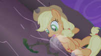 Applejack sliding down cliff S1E02