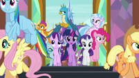 Mane Six and students enter the school S8E2