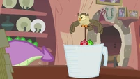 Careful, Spike... there aren't many gems left in that measuring cup.