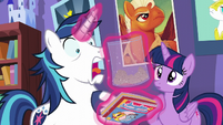 Shining Armor shocked to find his comic in ashes S5E19