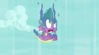 Spike falls helplessly toward the ground S9E13