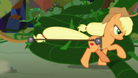 Applejack dragging a plow S9E2