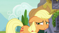 Applejack feeling guilty S7E9