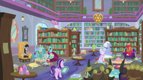 Parent-teacher conferences in the library S9E20