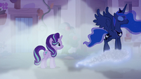 Princess Luna walking away on a glittery cloud S6E25