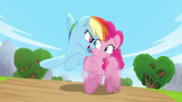 Rainbow acting cocky toward Pinkie Pie MLPRR