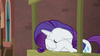 Rarity buries her face in her hooves S5E16