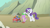 Rarity patting her Spikey-Wikey.