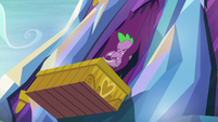 Spike flying backward into curtains S8E24